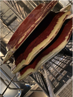 Cleaning raw pet food in the dishwasher