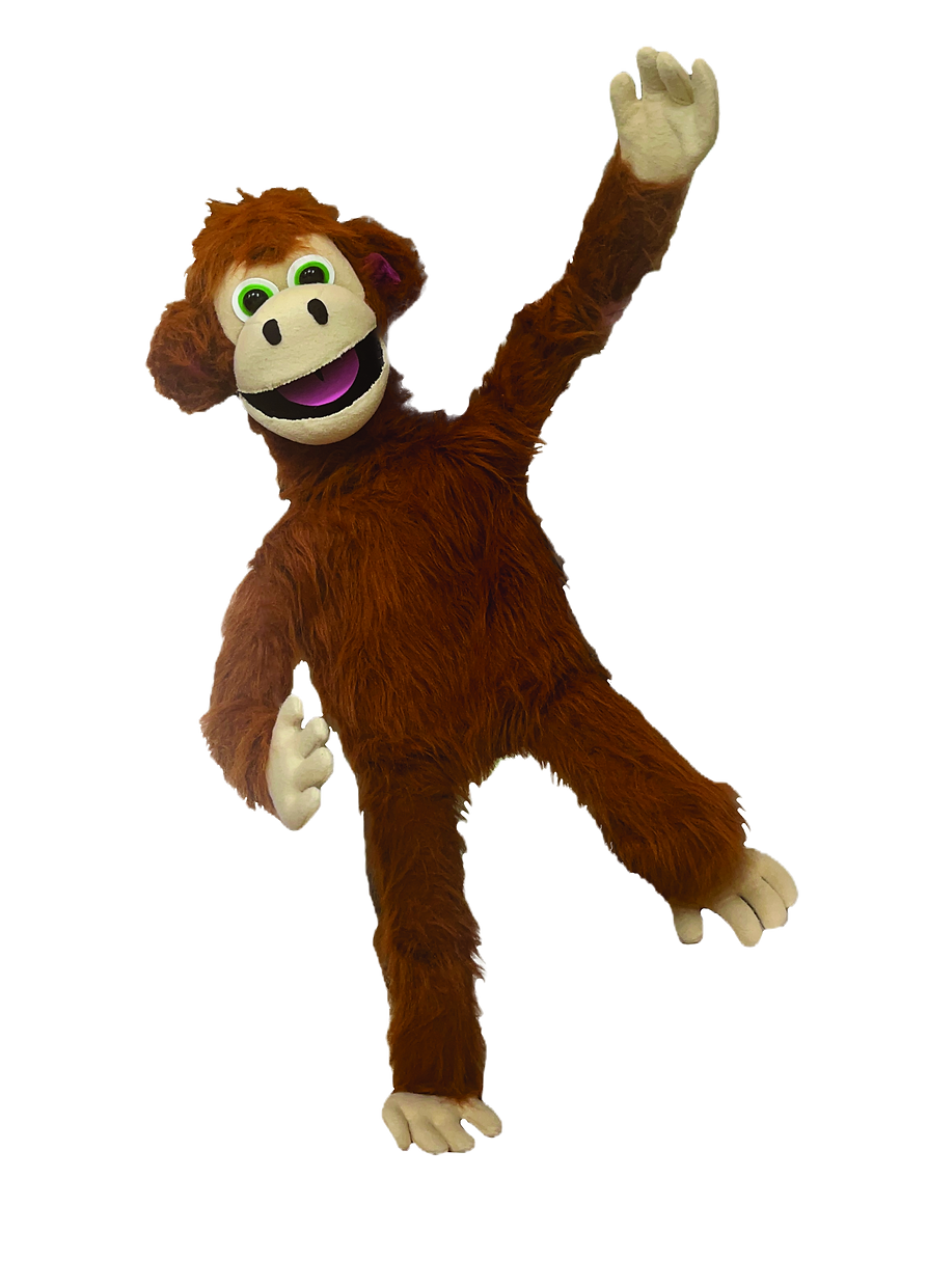 Brown monkey puppet
