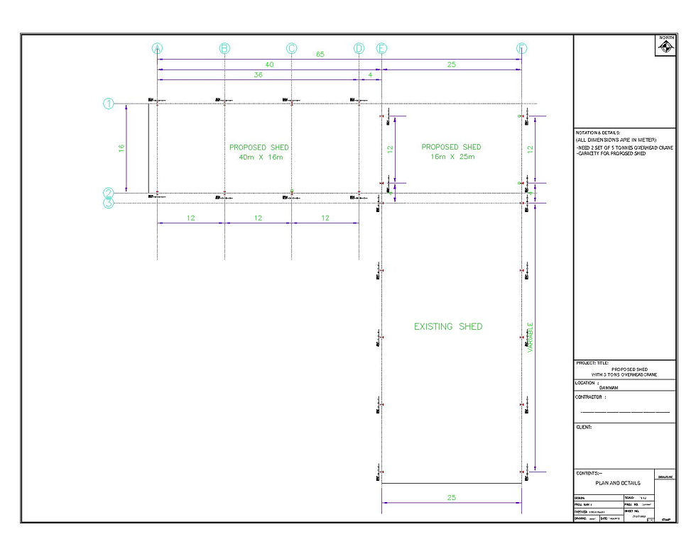 PROPOSED OVERHEAD CRANE MAIN PLAN