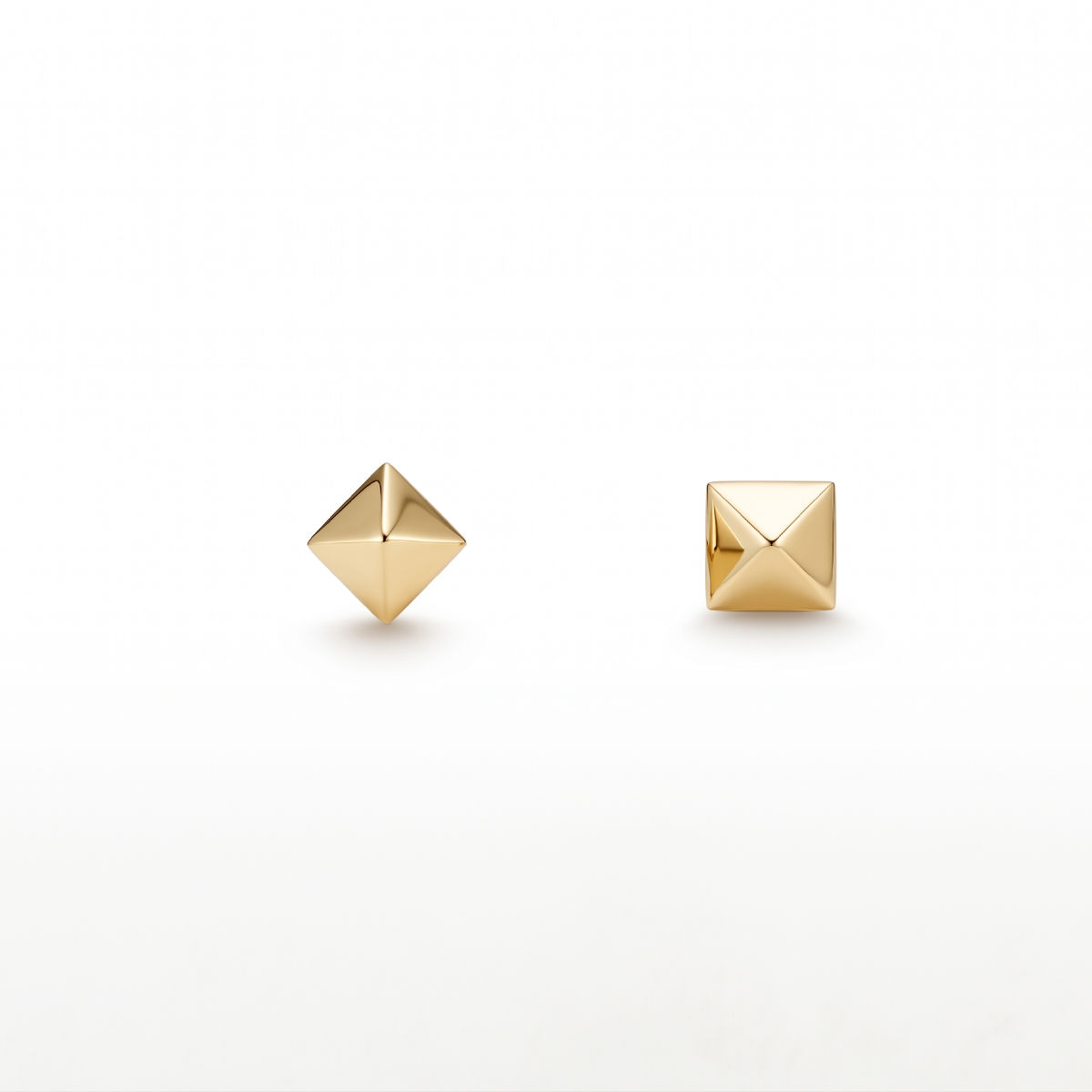 Pyramid Stud Gold Earrings
