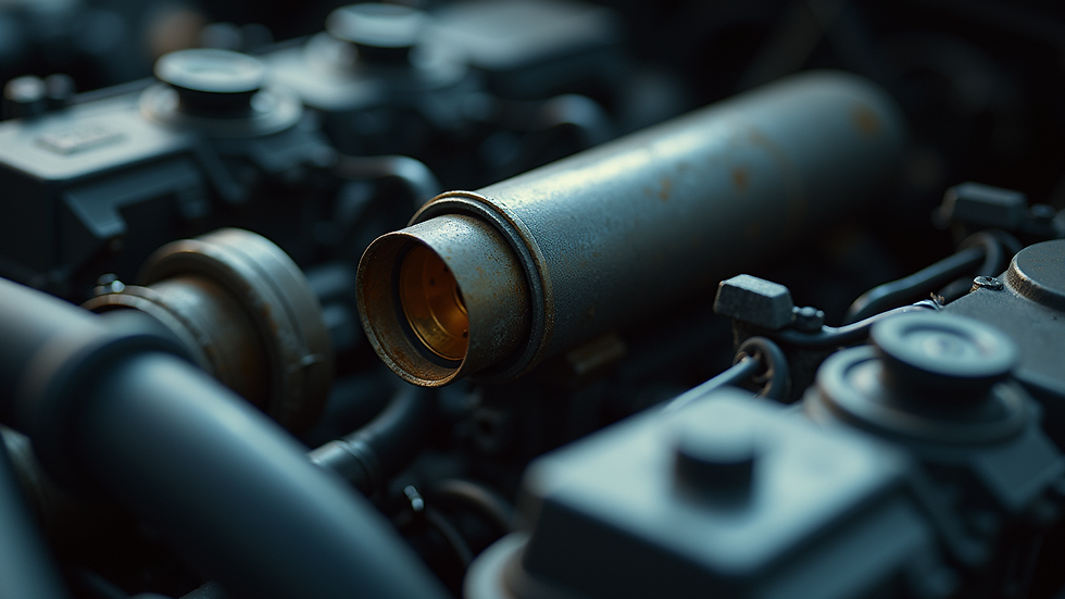 Close-up view of an engine oil filter