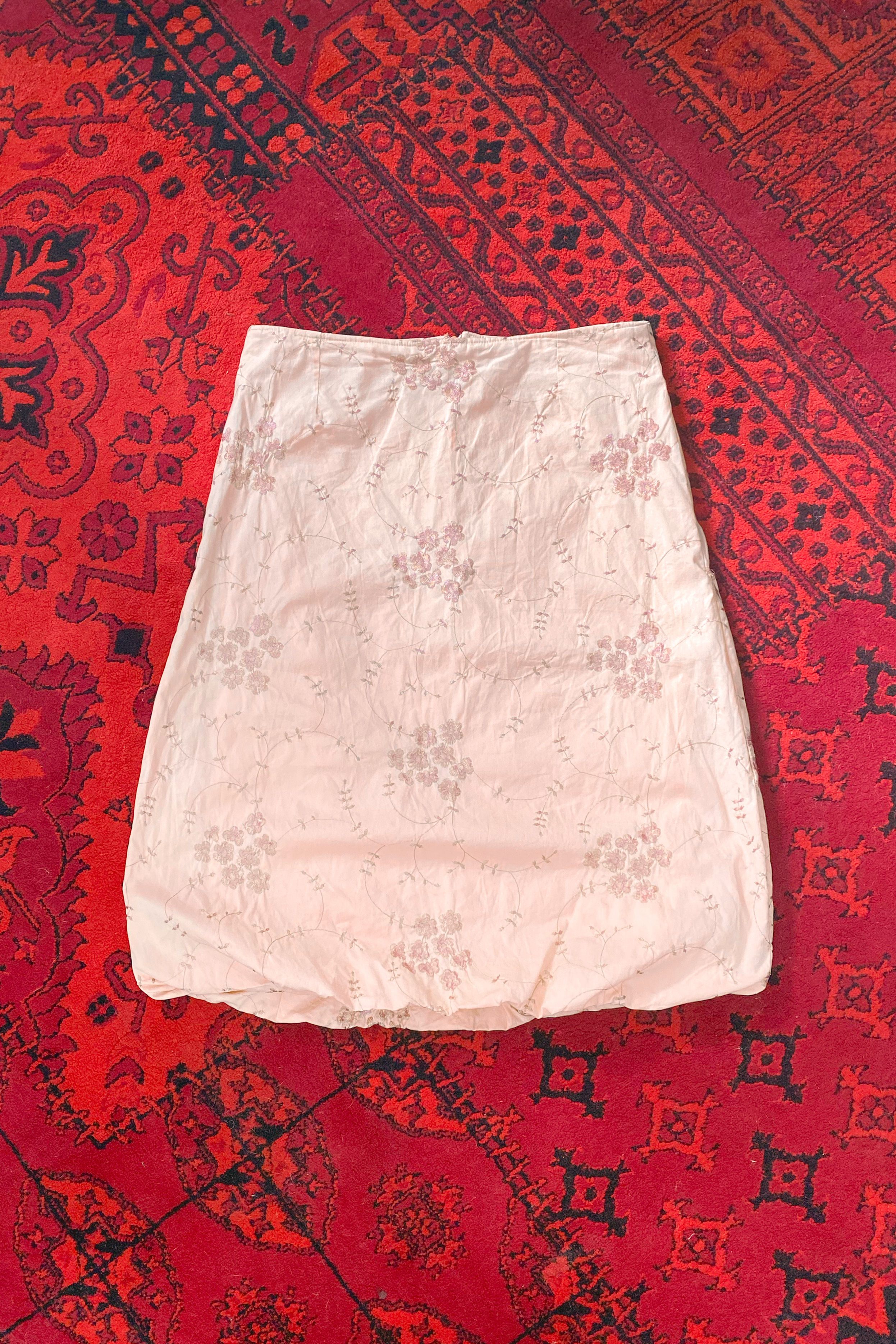 Y2K floral embroidery midi skirt size 30 (US) 