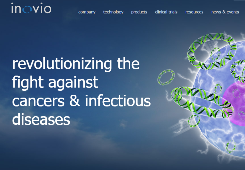 Portada web oficial Inovio Pharmaceuticals