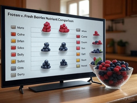 A Comparative Analysis of Nutrient Profiles in Fresh Versus Frozen Berries: Focus on Vitamins and Polyphenols