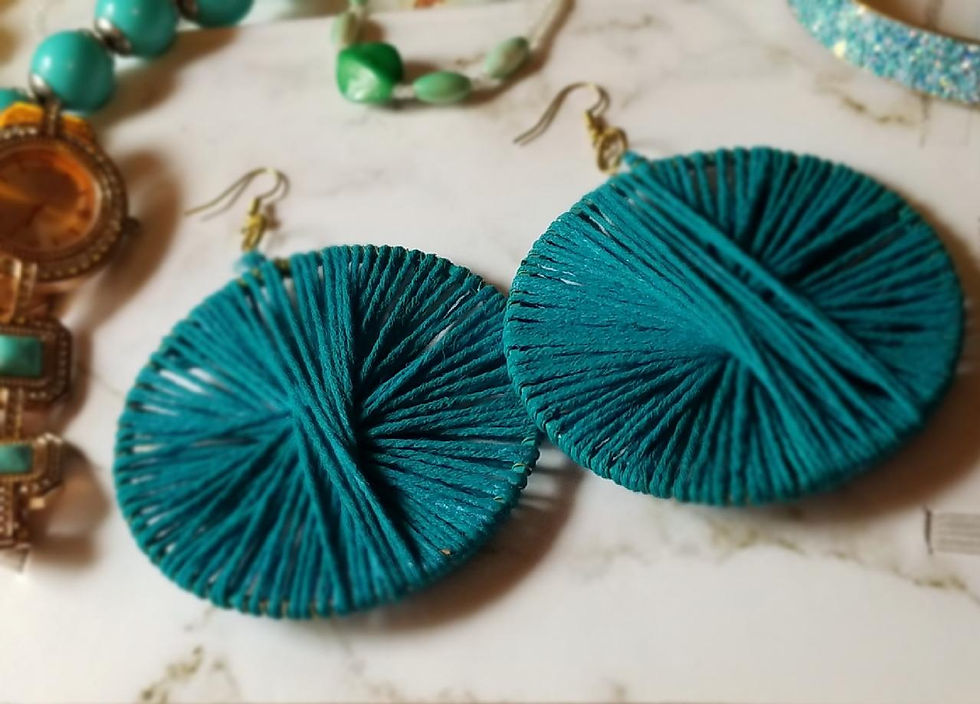 Thumbnail: Multiple color options. Hand woven, hand painted earrings