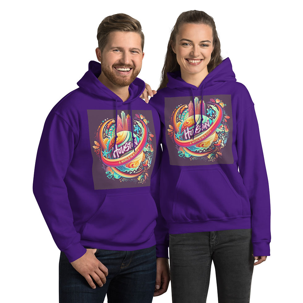 Thumbnail: Unisex Hoodie (Dark) - HOUSTON - A World In A City