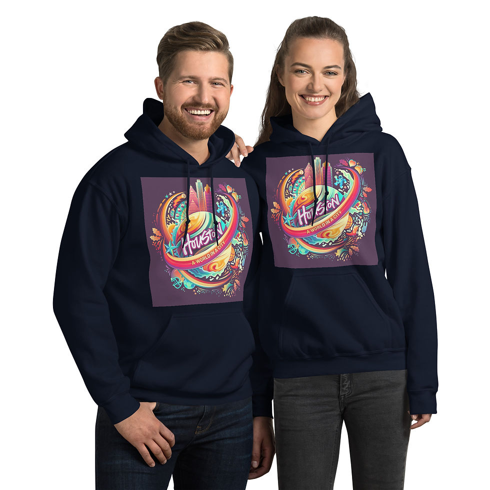 Thumbnail: Unisex Hoodie (Dark) - HOUSTON - A World In A City