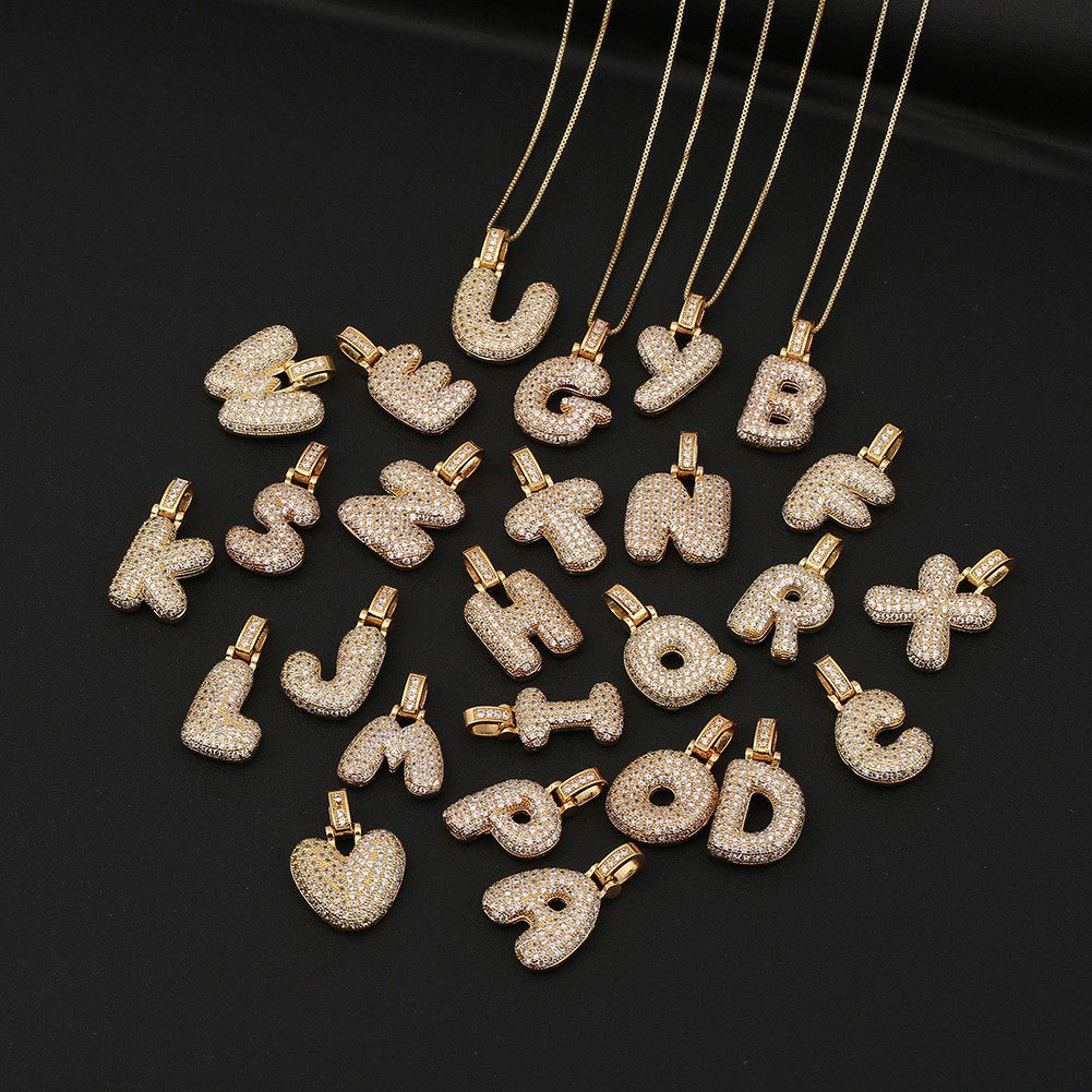 18K Gold Plated Balloon Letter Pendant Necklace
