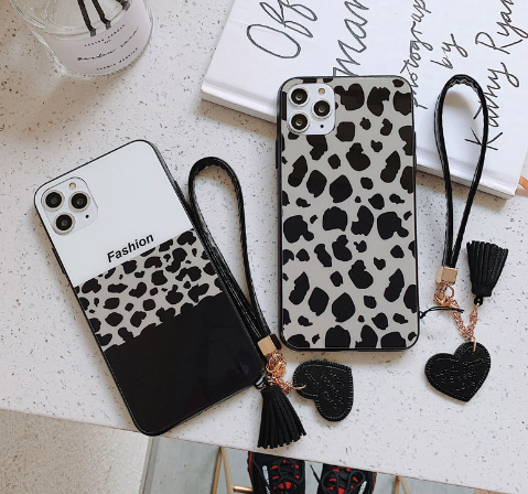 Leopard Print Glass Phone Case