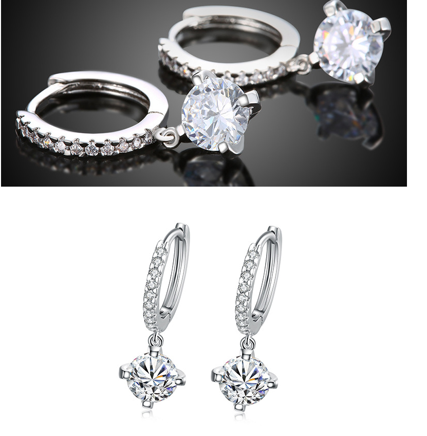 Zircon and Diamond Stud Earrings