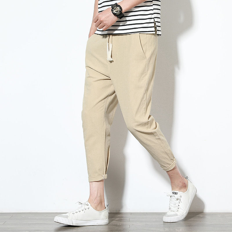 Men's Summer Casual Loose Fit Cropped Trousers