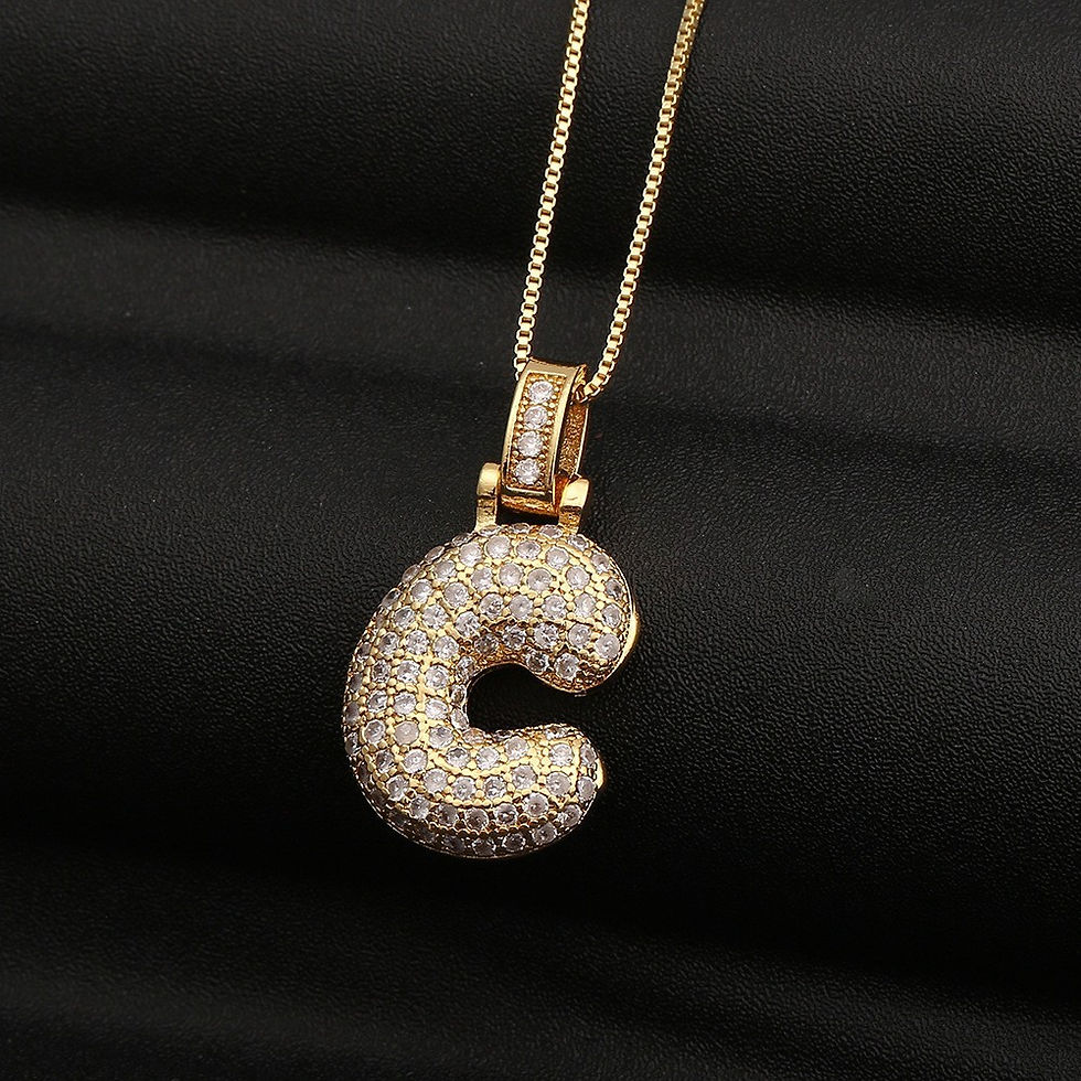 Thumbnail: 18K Gold Plated Balloon Letter Pendant Necklace