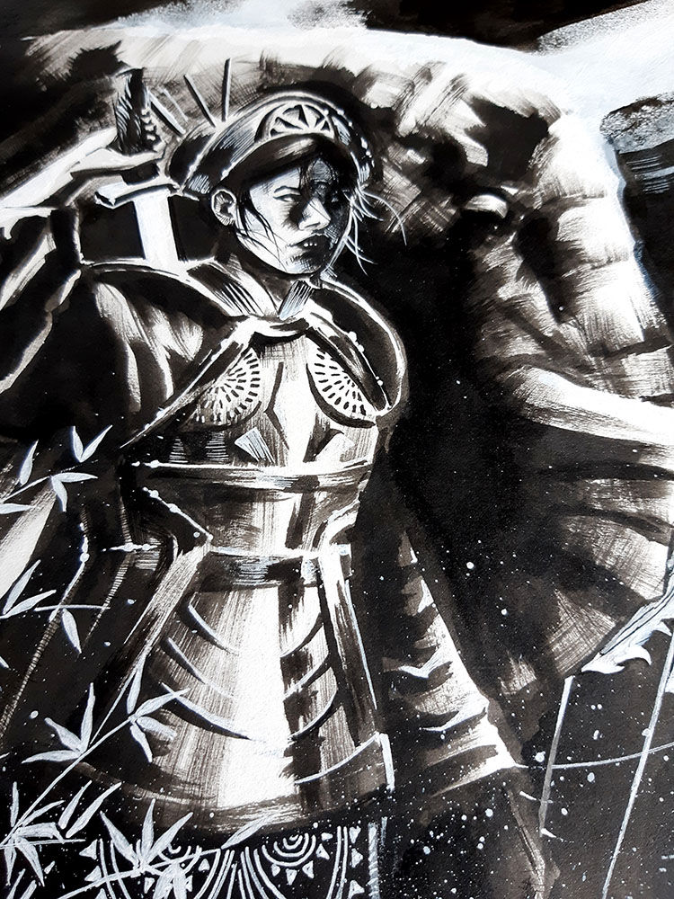 Thumbnail: Lady Triệu 10"x15" Original Art