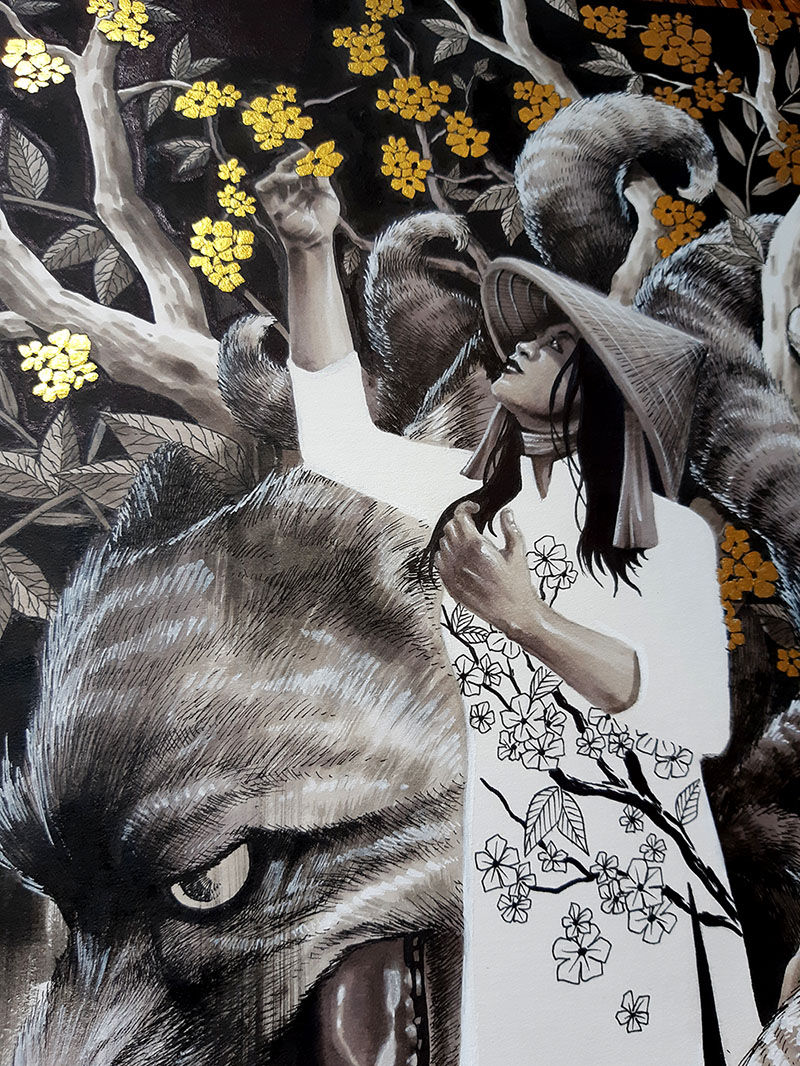 Thumbnail: Hồ Tinh 10"x14.8"Original Artwork