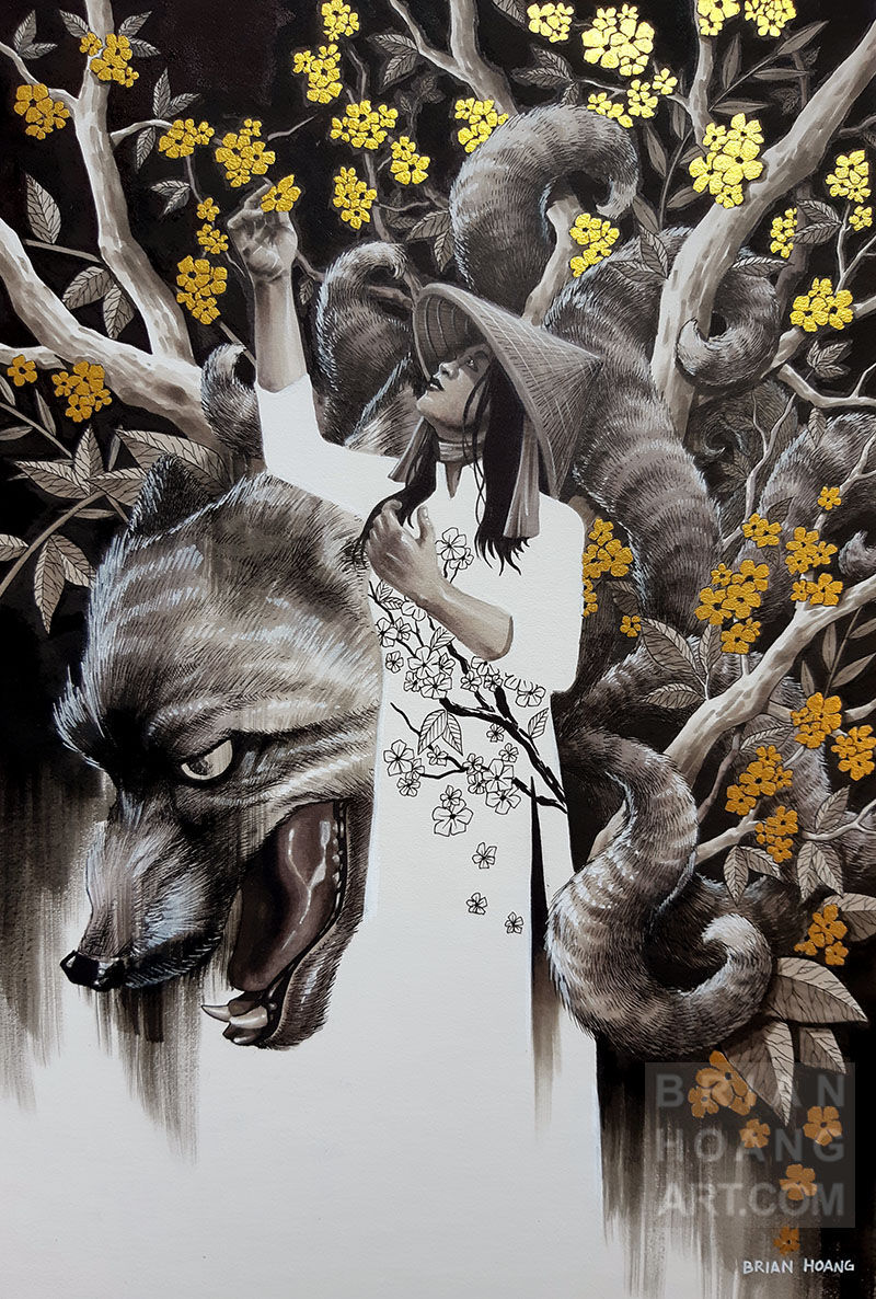 Thumbnail: Hồ Tinh 10"x14.8"Original Artwork