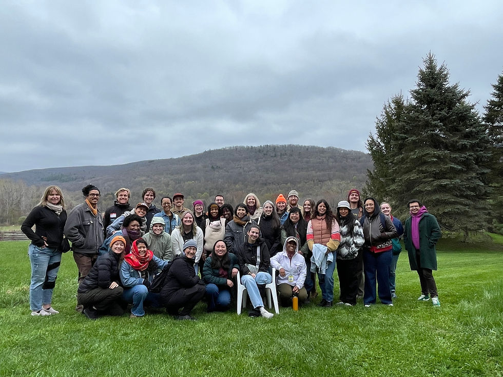 2026 CLS Fellows, alumni, and staff visiting Rock Steady Farm and Wildseed in the Hudson Valley.
