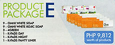 JC Premiere Product Package E, 4 green, omni white kojic soap, omni white soap, k-pads