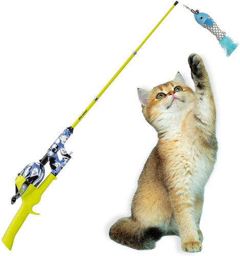 cat hunter fishing pole Cat Caster Fishing Pole Toy