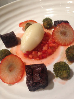 Green Tea Sorbet, Mini Brownie, Mace