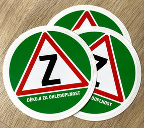 Samolepka na auto Z Začátečník Děkuji za ohleduplnost