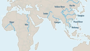 Mapa řek ze kterých se do oceánů dostává nejvíce plastového odpadu