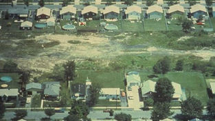 Ulice kontaminovaného města Love Canal ve státě New York