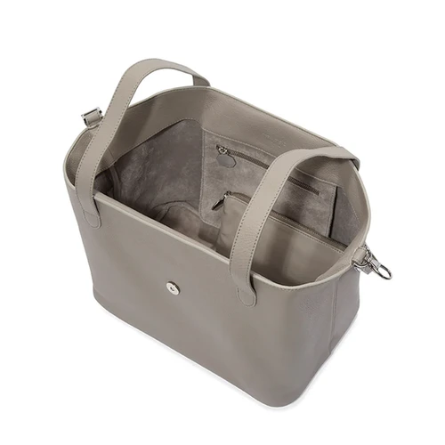 The Thela Taupe Handbag - Timeless Italian Leather Tote | meli melo