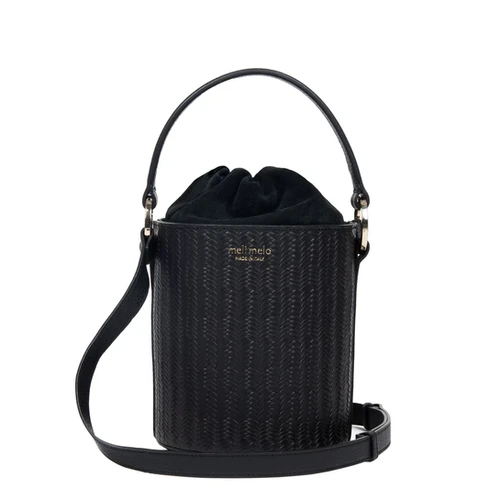 Santina Mini Black- Luxurious Italian Leather Crossbody Bag | meli
