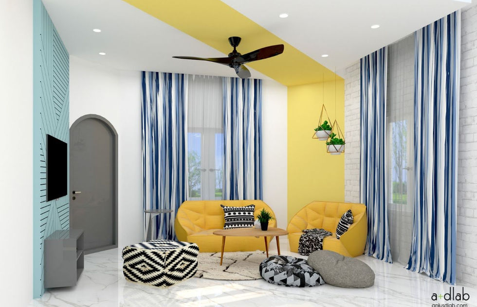 living room of Ikigai project an interior design project of 4200 sq. ft. residential area in Harmu, Ranchi, Jharkhand.
