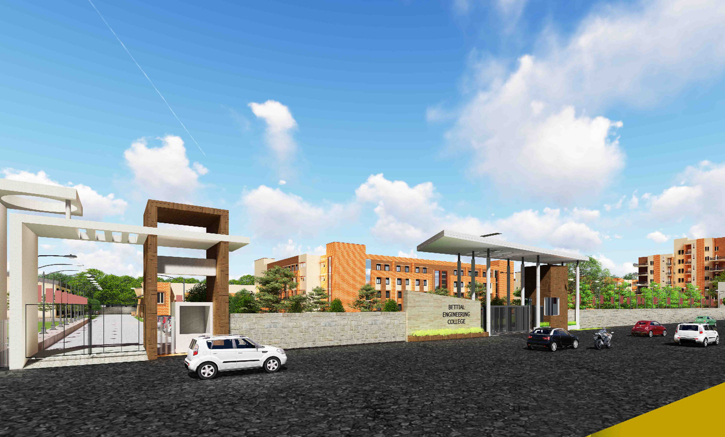 Front View of BE college an institutional Architectural Project in Bettiah Bihar