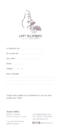 Carte cadeau Kobido Aurore