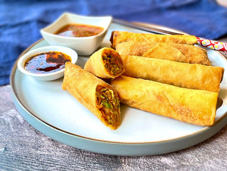Brown Crab Meat Spring Rolls