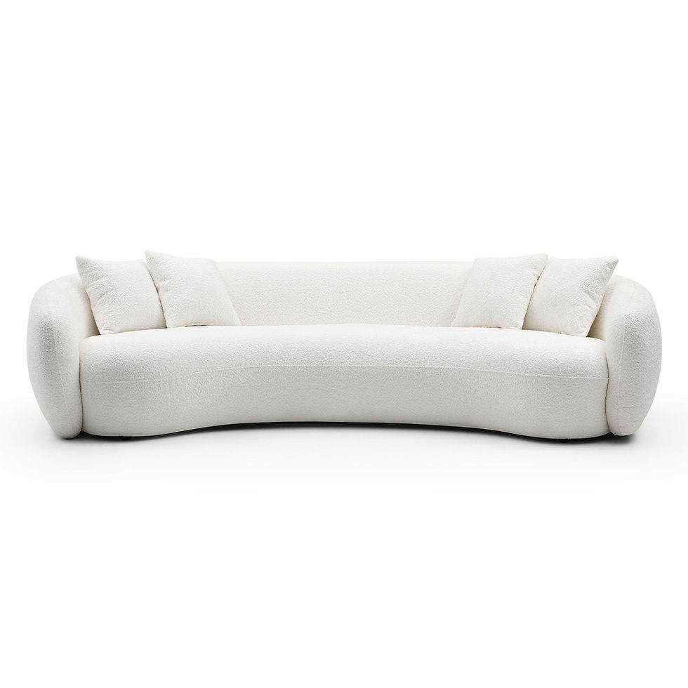Miniatura: 102'' 5-Seater Boucle Sofa Modern Sectional Half Moon Leisure Couch Curved Sofa