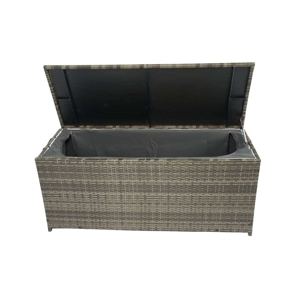 Thumbnail: Outdoor Storage Box, 113 Gallon Wicker Patio Deck Boxes With Lid