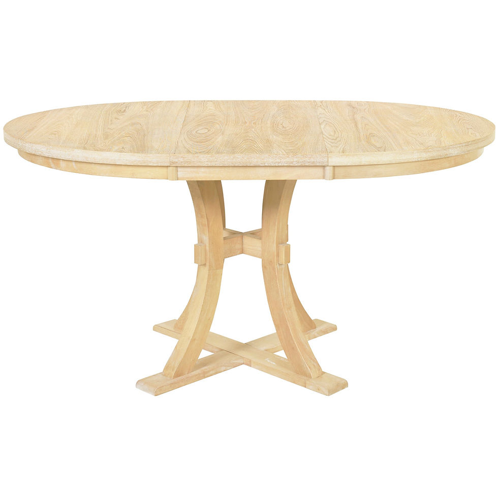 Thumbnail: 5-Piece Rustic Round Pedestal Extendable Dining Table Set