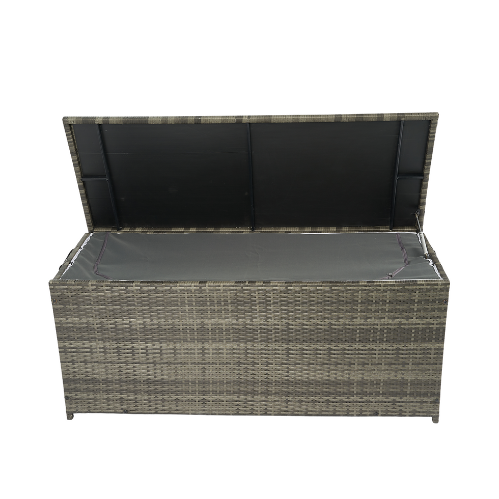 Thumbnail: Outdoor Storage Box, 113 Gallon Wicker Patio Deck Boxes With Lid