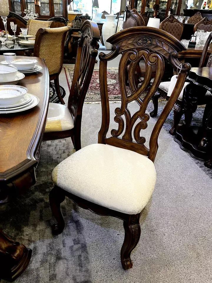 Thumbnail: AICO by Michael Amini Oak Royale 7PC dining set and China Cabinet