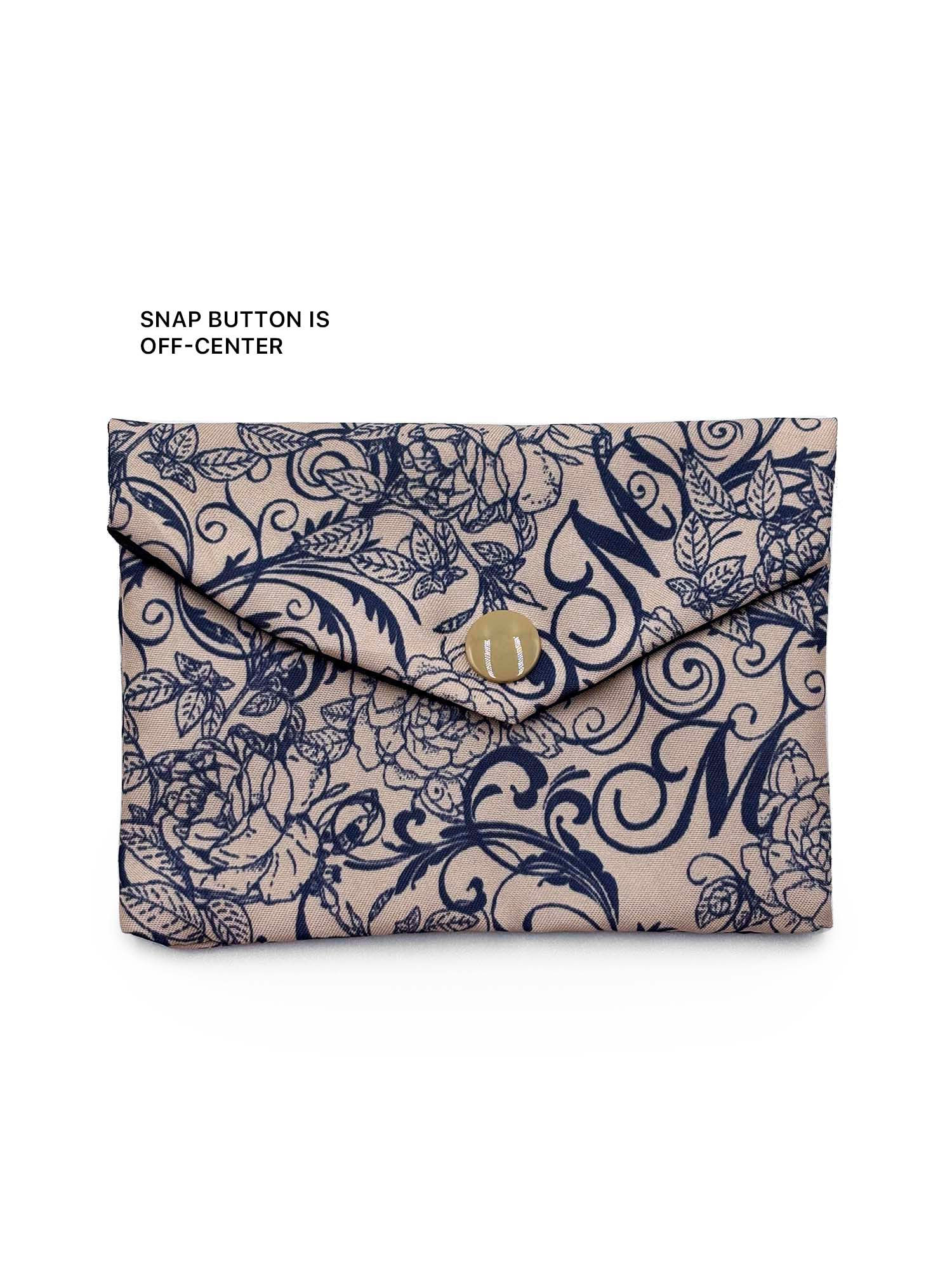 Purse (Beige Blue Floral)