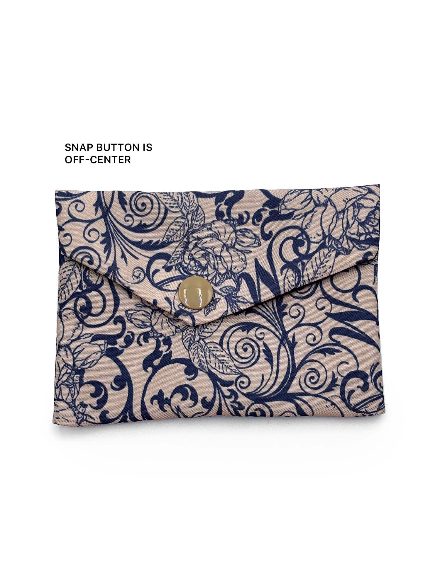 Purse (Beige Blue Floral)