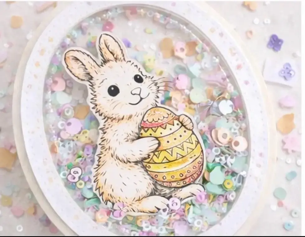 Thumbnail: Cute Easter Bunny & Chick Clear Stamp Set