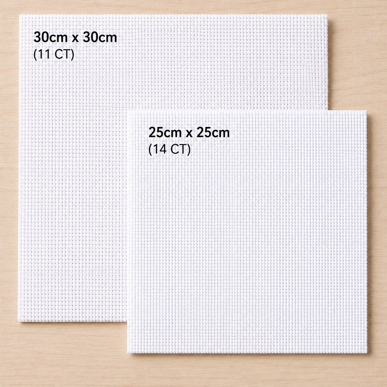 Cross Stitch Fabric 2 Squares (1x 25x25cm 14CT & 1x 30x30cm 11CT)