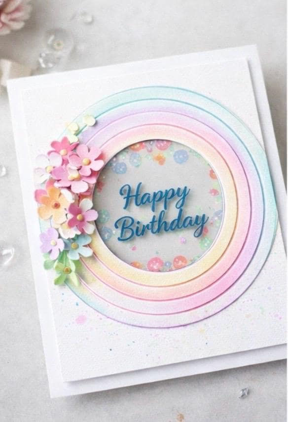 Thumbnail: Unique Circular Happy Birthday Boarder Stamp Set