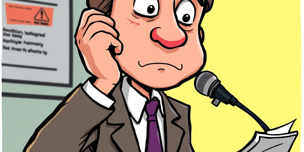 Confused news reporter