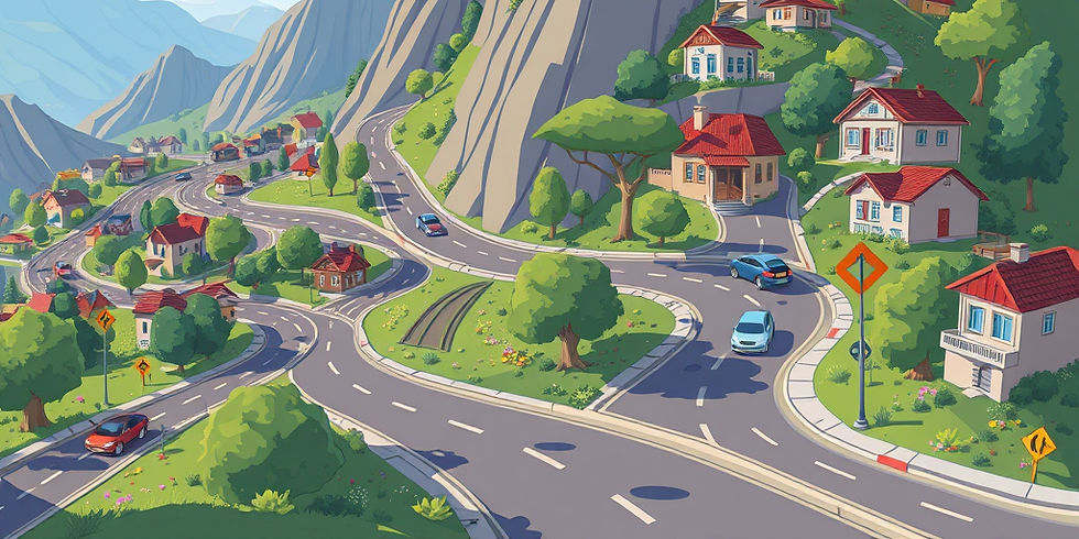 Lots of numerous roads