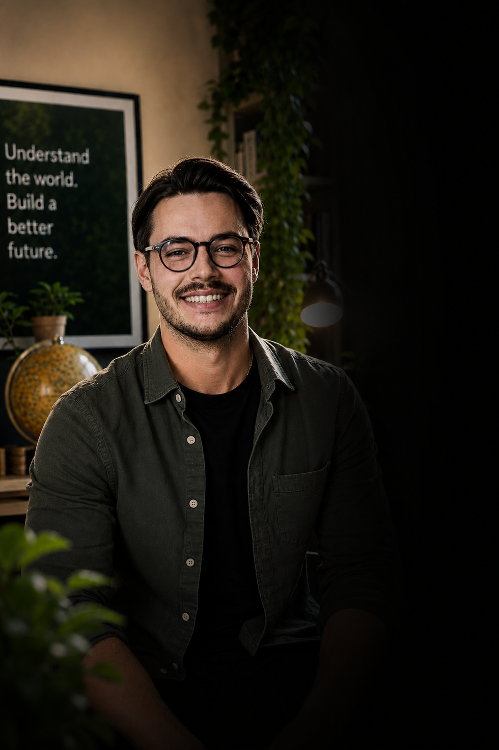 Portrait of Max Dillon reflecting on investing, sustainability and environmental science.