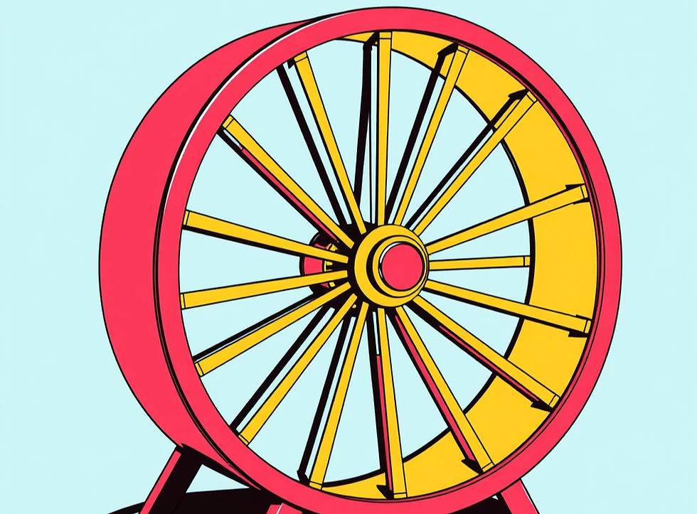 A hamster wheel representing being stuck in the system