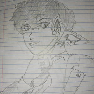 art of main character from the fifth entry of the  jrpg series "persona"