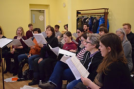 Our Chamber Singers singing in rehearsal