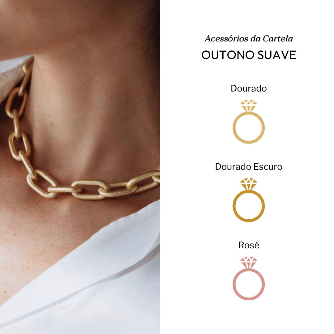 Acessórios dourados foscos da cartela Outono Suave