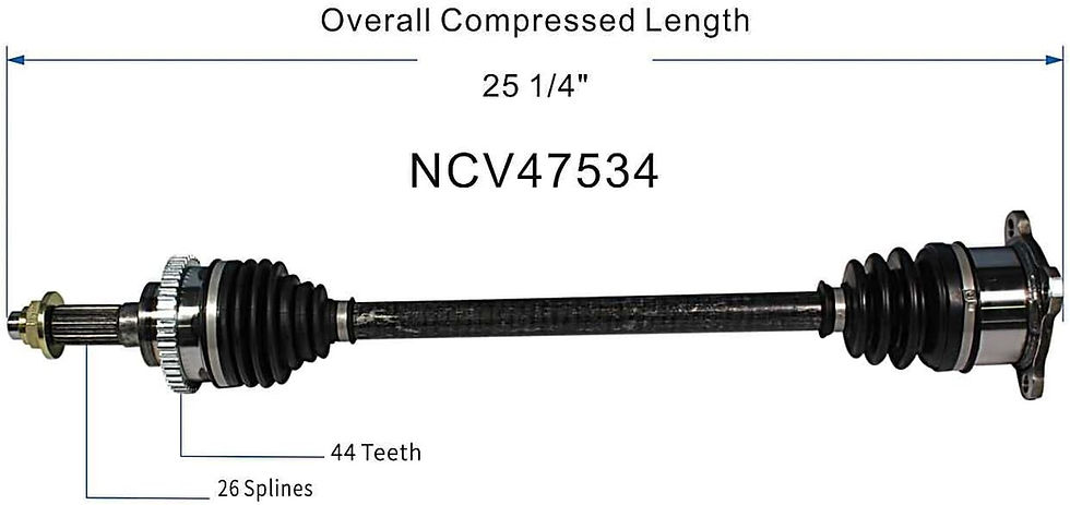 1990-1993 Mazda Miata Rear Axle GSP NCV47534 CV Axle Shaft Assembly - Left or R